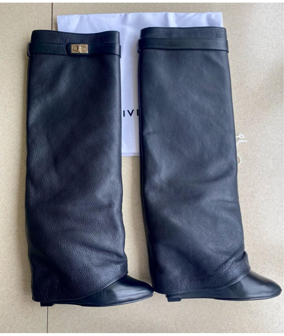 GIVENCHY Черные кожаные сапоги, фото 8