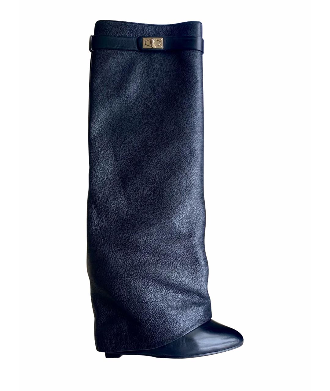 GIVENCHY Черные кожаные сапоги, фото 1