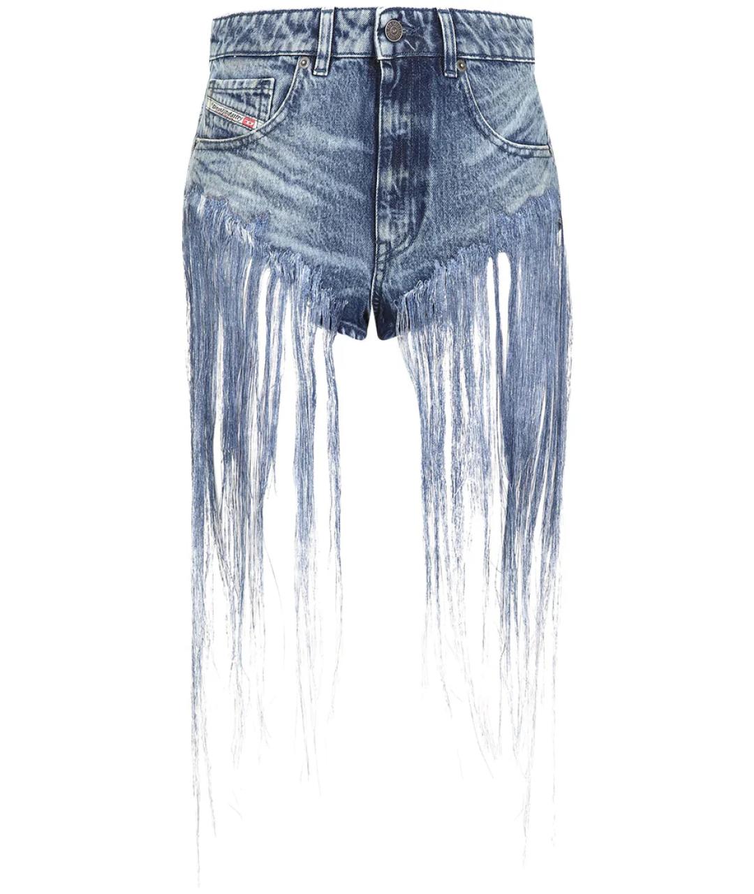DIESEL Голубые хлопко-эластановые шорты, фото 1
