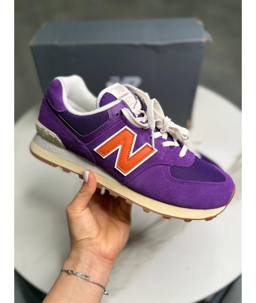 NEW BALANCE Фиолетовые замшевые кроссовки, фото 5