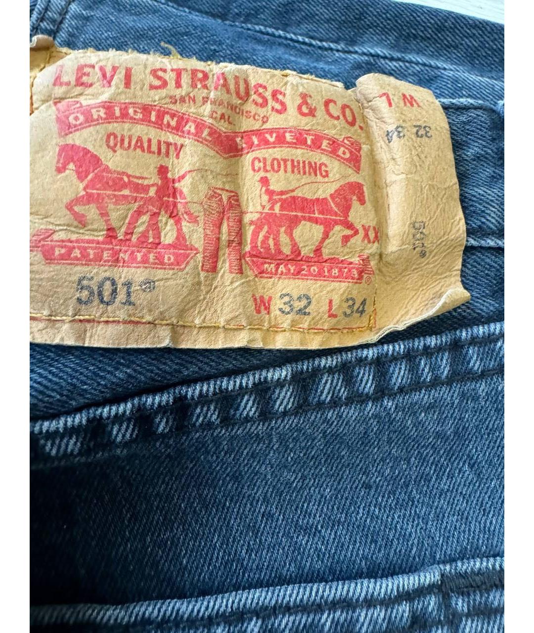 LEVI'S Темно-синие хлопковые джинсы, фото 4