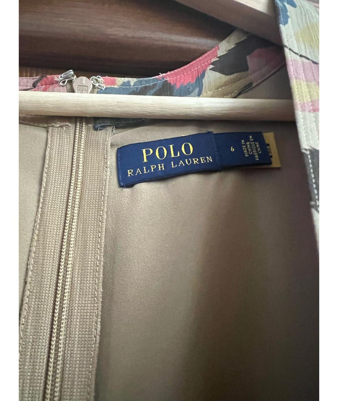POLO RALPH LAUREN Мульти вискозное коктейльное платье, фото 4