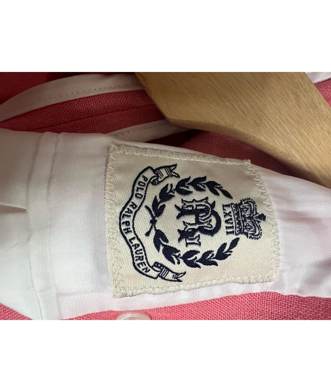POLO RALPH LAUREN Коралловый льняной жакет/пиджак, фото 4