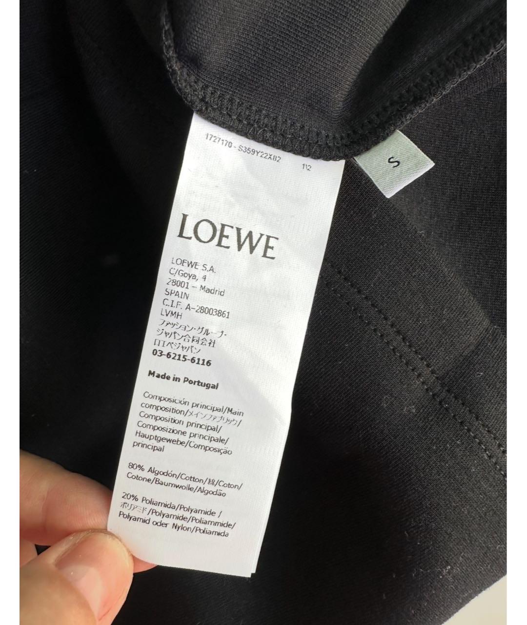 LOEWE Черная хлопковая футболка, фото 5