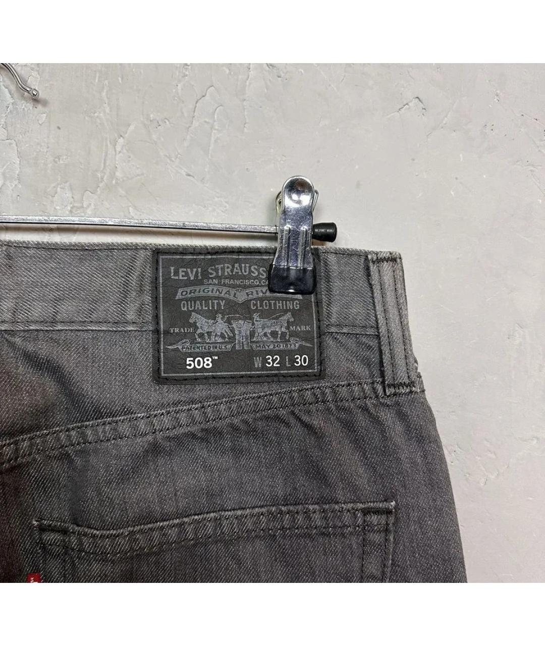 LEVI'S Серые хлопковые прямые джинсы, фото 4