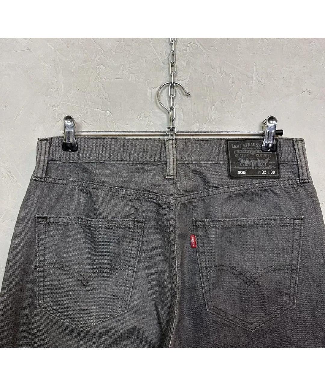 LEVI'S Серые хлопковые прямые джинсы, фото 3