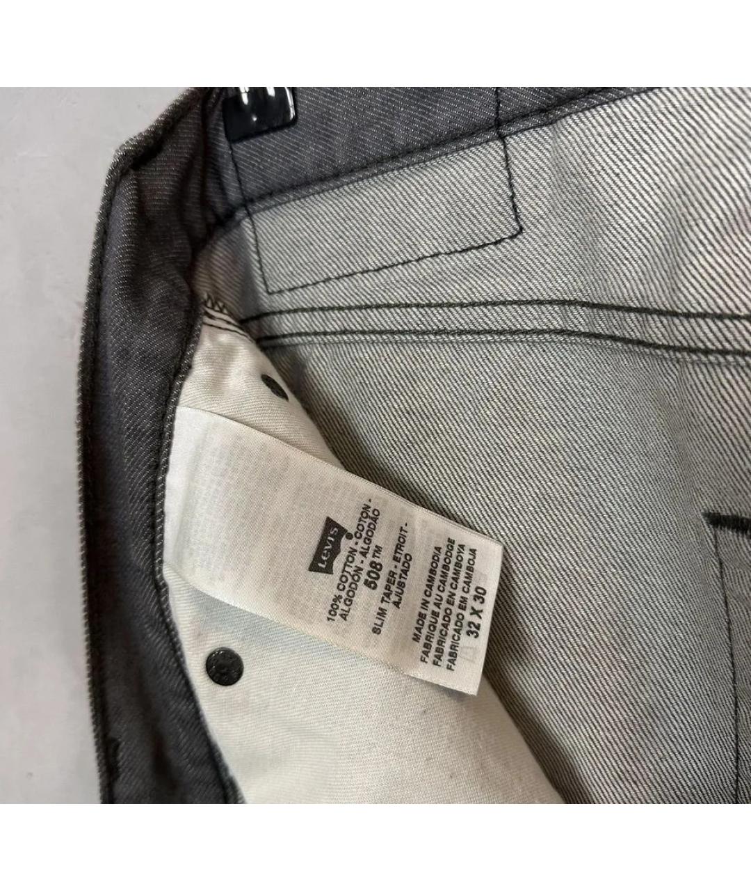 LEVI'S Серые хлопковые прямые джинсы, фото 7