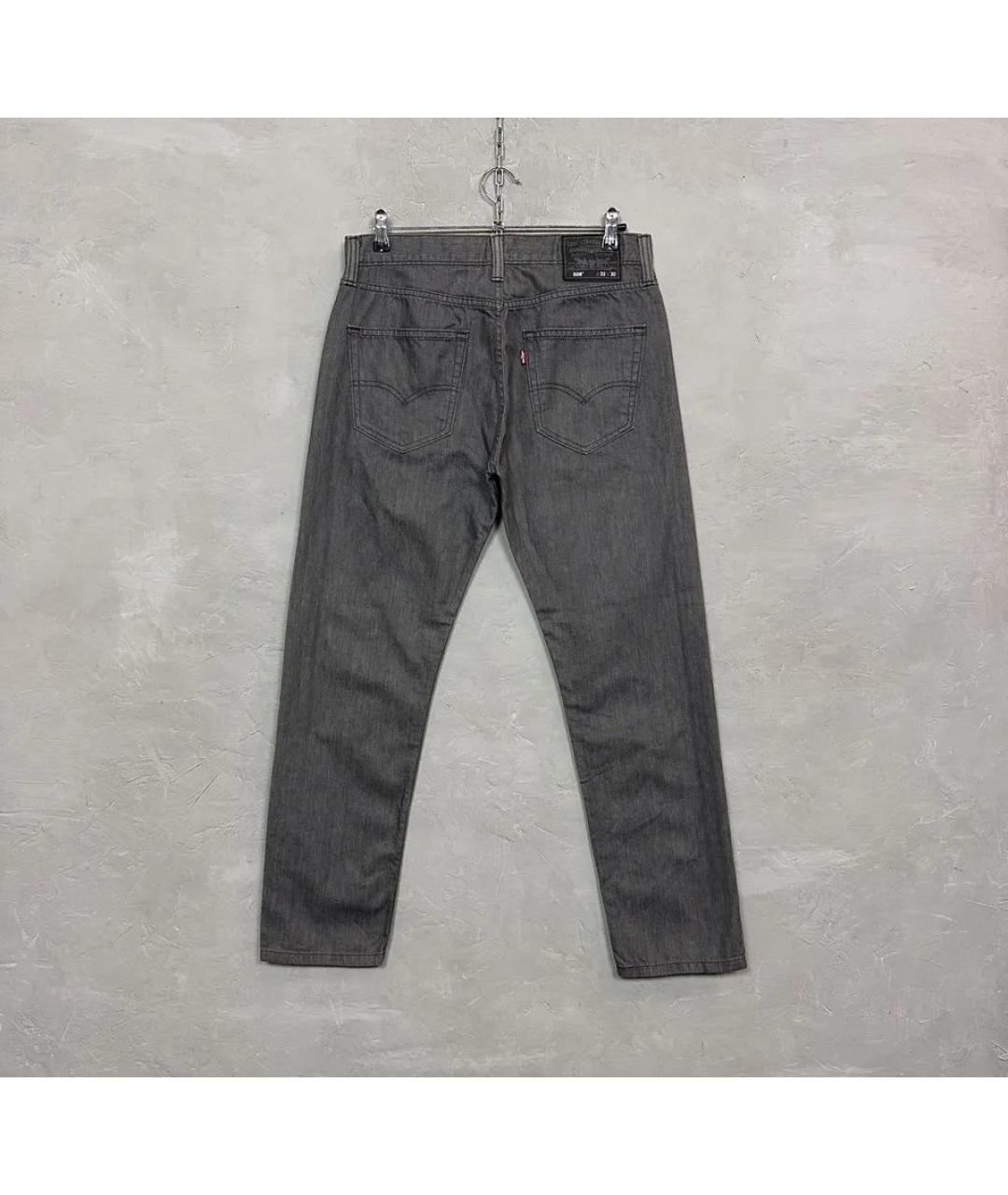 LEVI'S Серые хлопковые прямые джинсы, фото 2