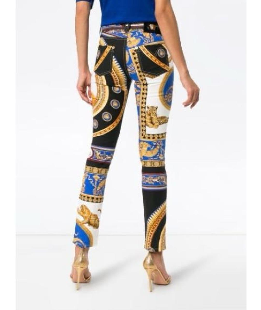 VERSACE Мульти хлопко-эластановые джинсы слим, фото 5