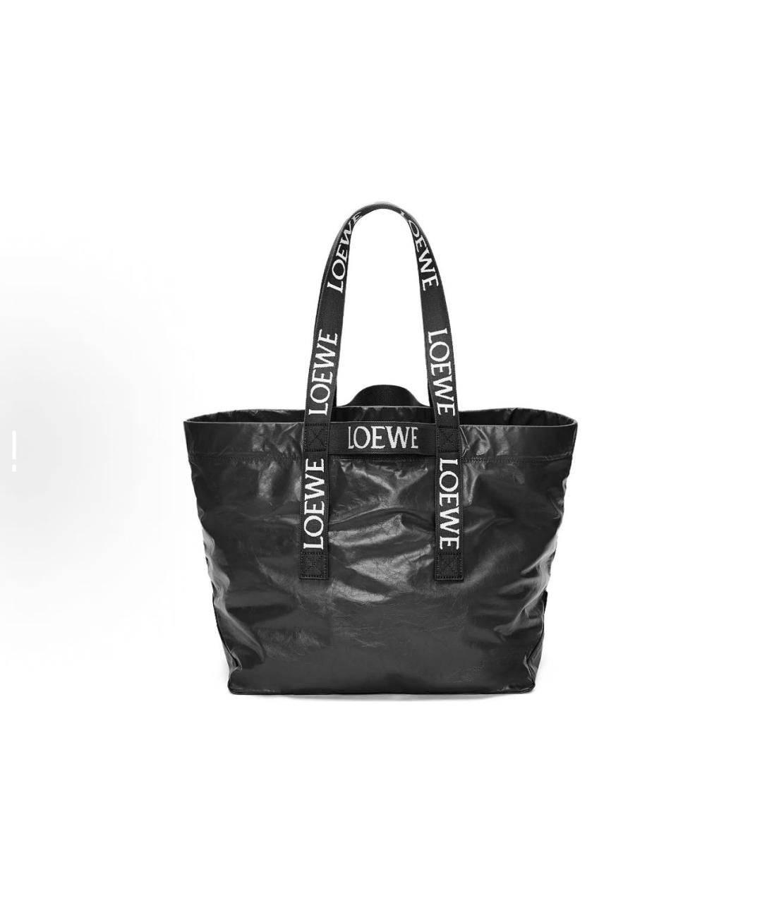 LOEWE Черная кожаная сумка тоут, фото 9