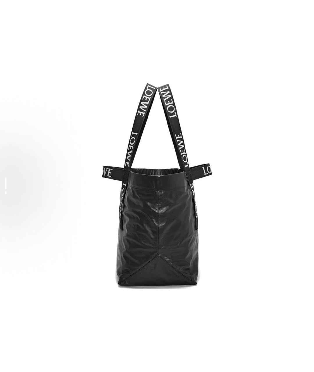 LOEWE Черная кожаная сумка тоут, фото 3