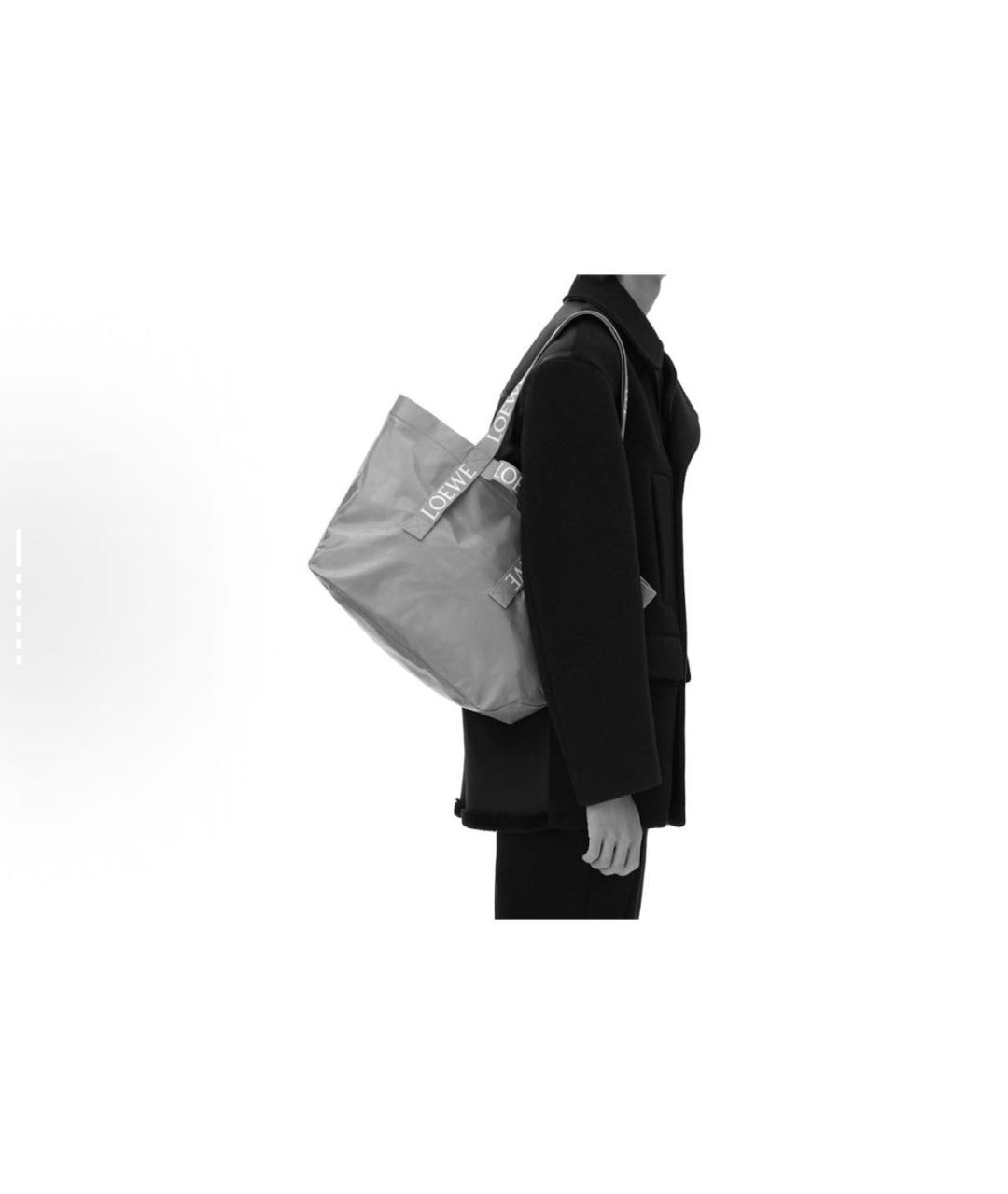 LOEWE Черная кожаная сумка тоут, фото 7