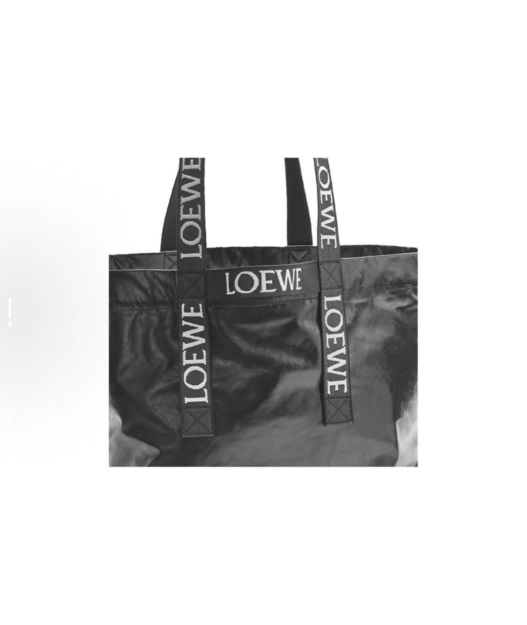LOEWE Черная кожаная сумка тоут, фото 5