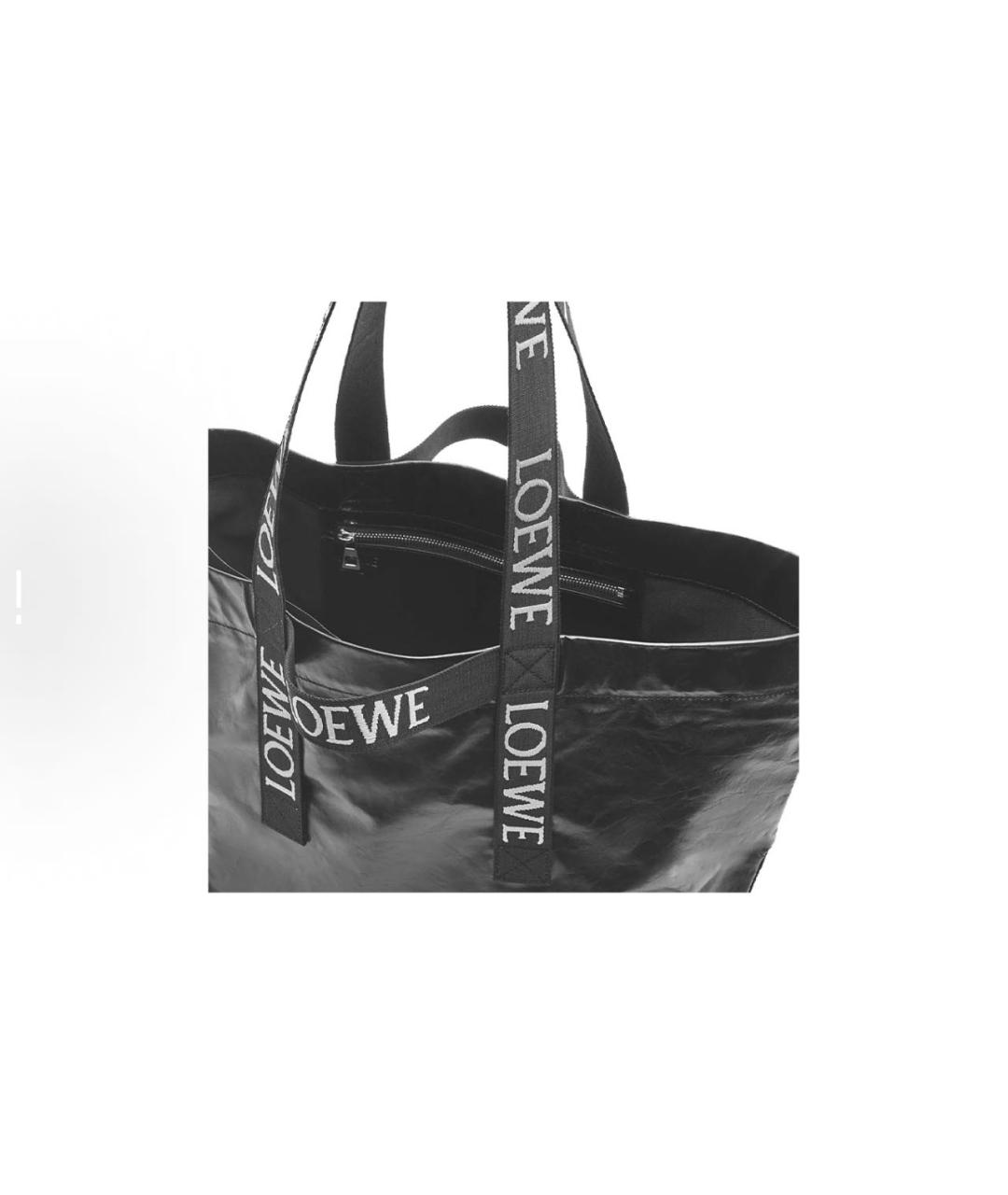 LOEWE Черная кожаная сумка тоут, фото 6