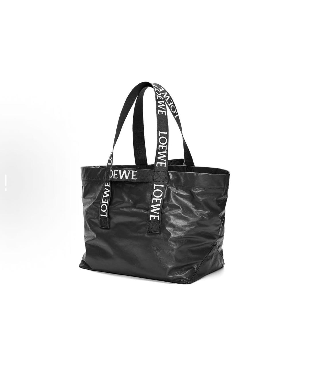 LOEWE Черная кожаная сумка тоут, фото 2
