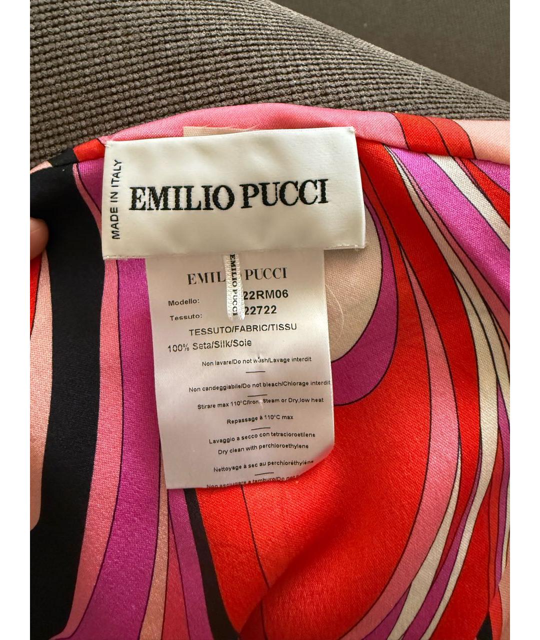 EMILIO PUCCI Мульти шелковая блузы, фото 5