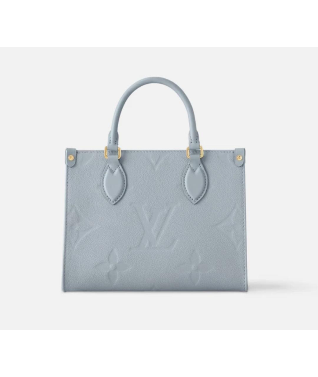LOUIS VUITTON Голубая кожаная сумка тоут, фото 10