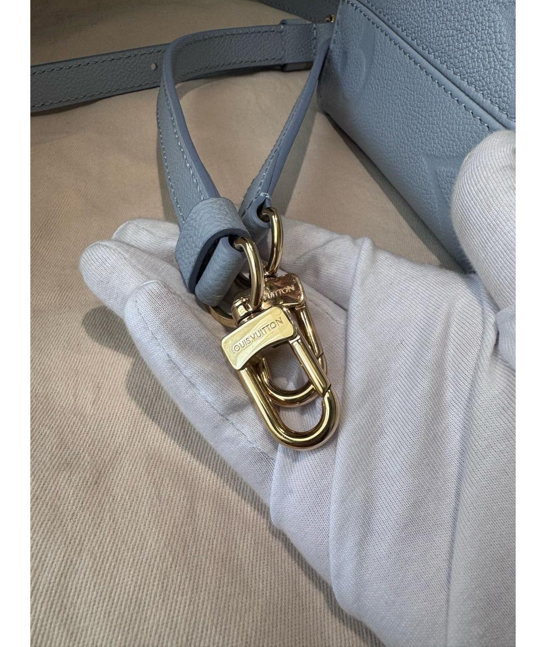 LOUIS VUITTON Голубая кожаная сумка тоут, фото 6