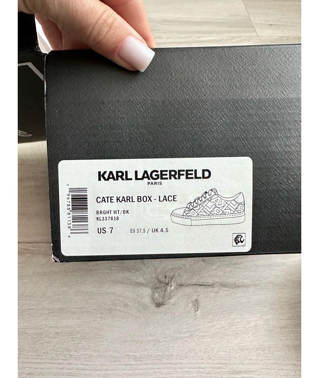 KARL LAGERFELD Белые кожаные кеды, фото 7