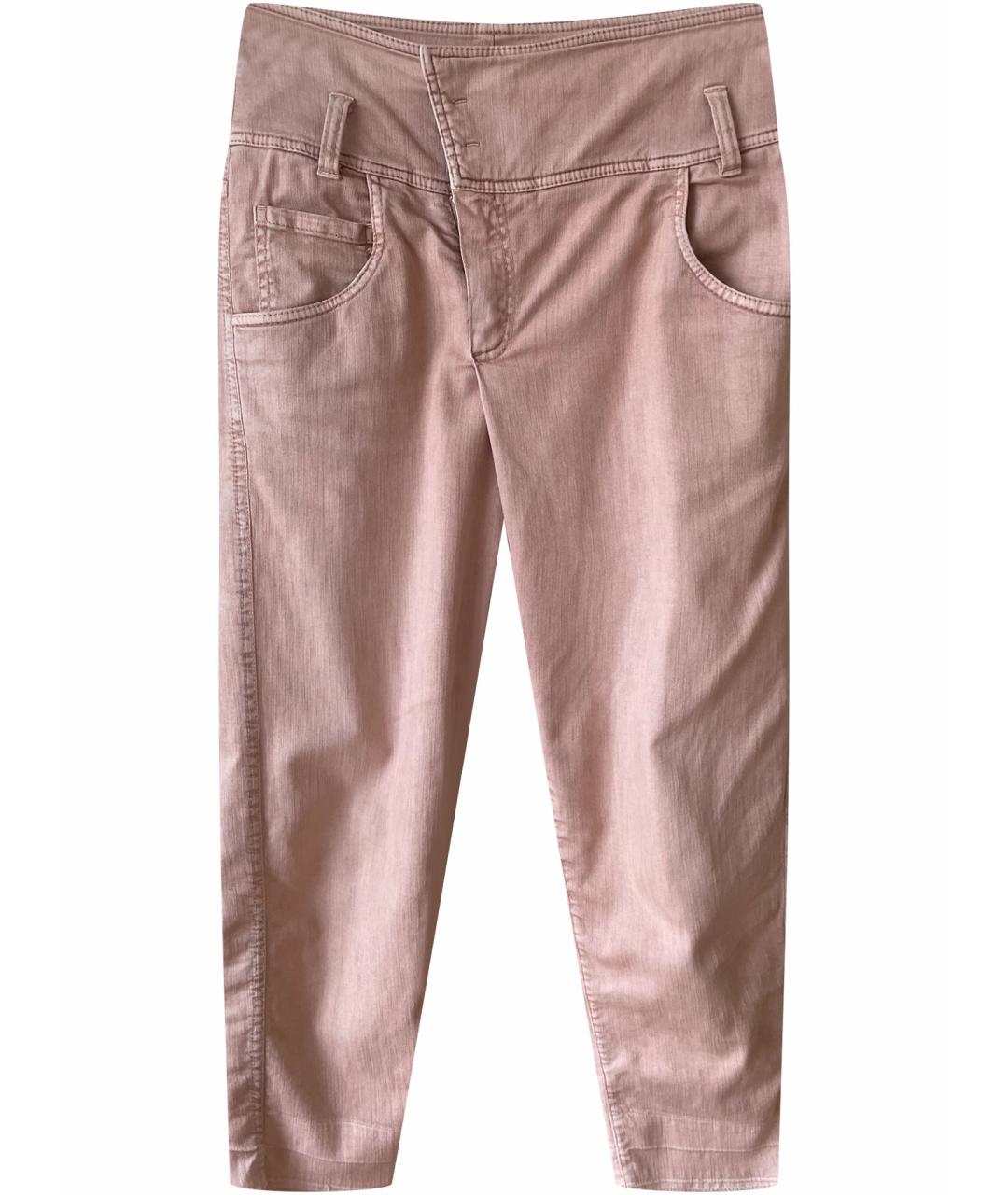 BRUNELLO CUCINELLI Коралловые хлопко-лиоцелловые прямые джинсы, фото 1