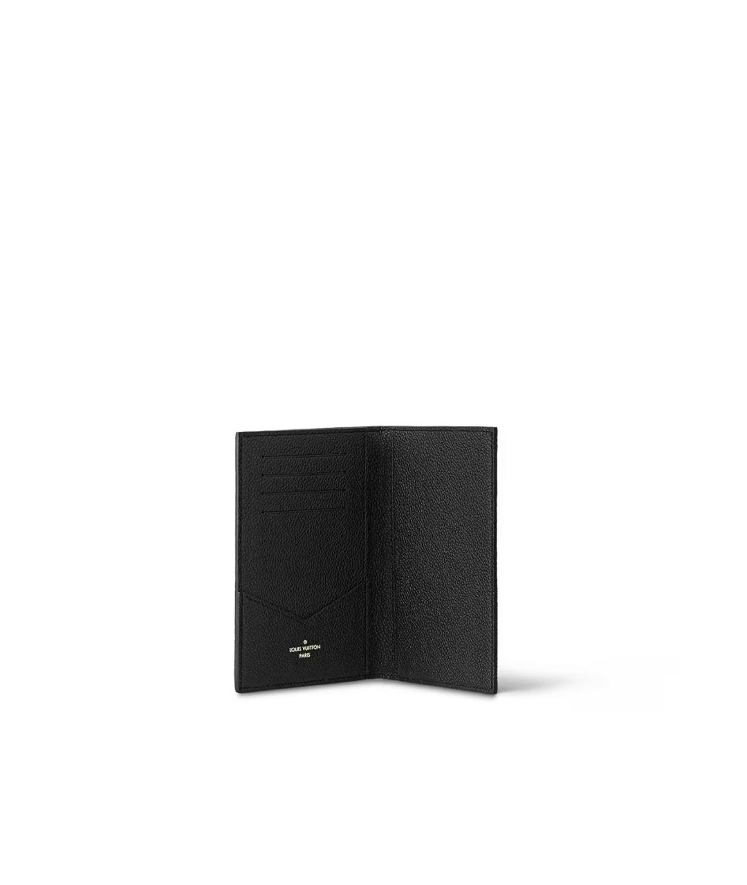 LOUIS VUITTON Черный кожаный кошелек, фото 3