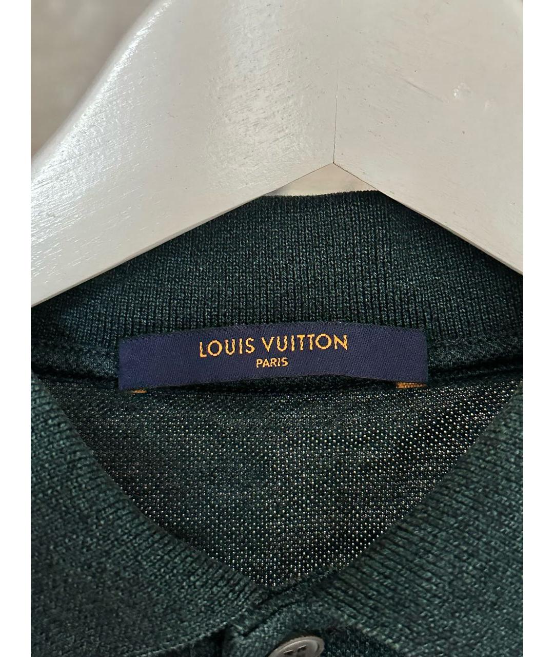 LOUIS VUITTON Зеленые хлопковое поло с коротким рукавом, фото 3