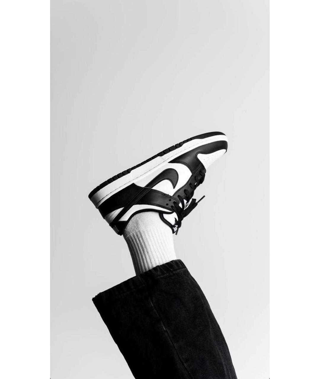 NIKE Черные кожаные низкие кроссовки / кеды, фото 7