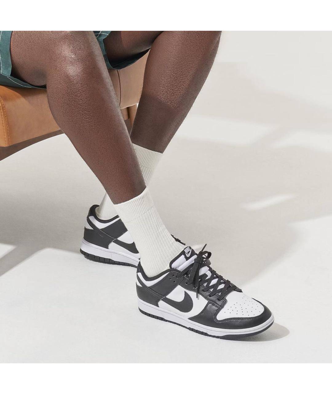 NIKE Черные кожаные низкие кроссовки / кеды, фото 8