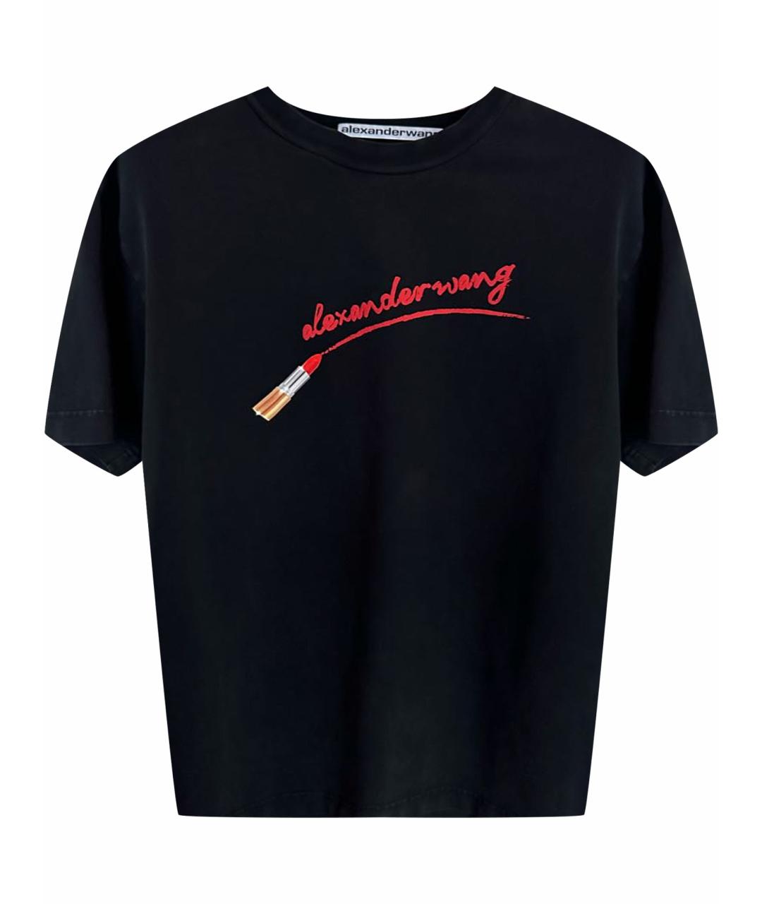 ALEXANDER WANG Черная хлопковая футболка, фото 1