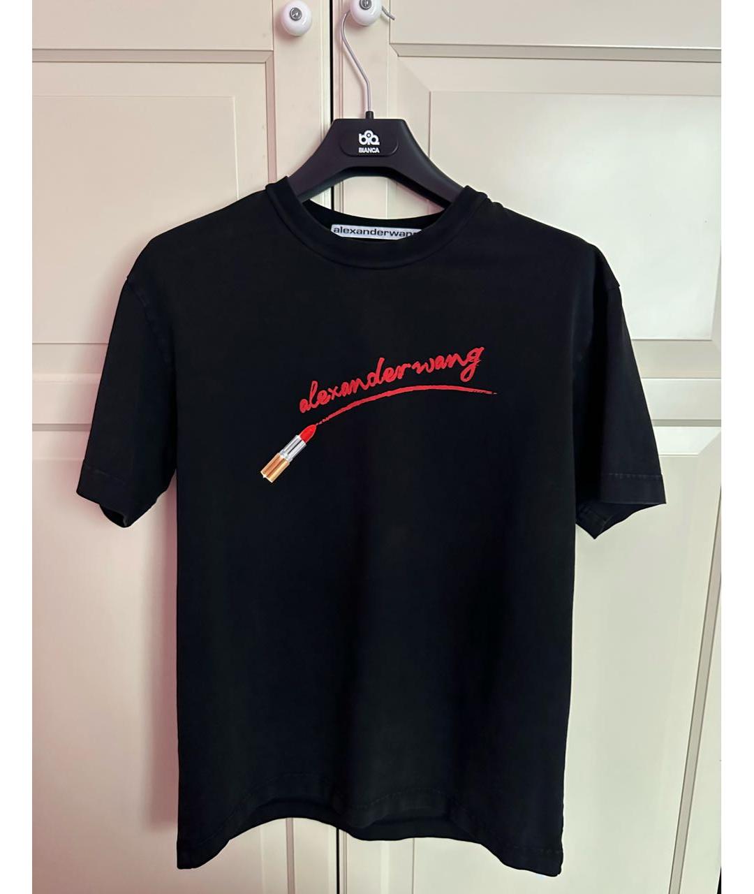 ALEXANDER WANG Черная хлопковая футболка, фото 3