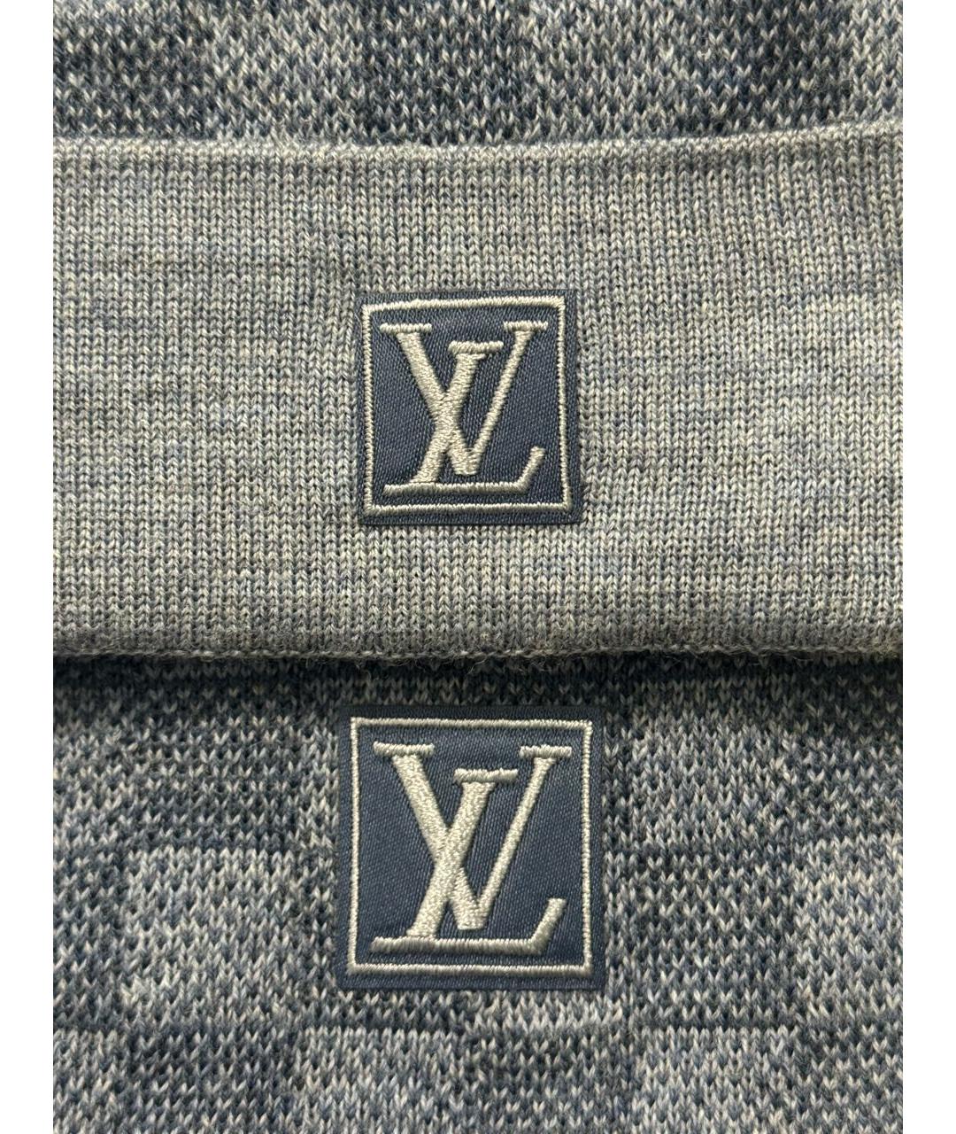 LOUIS VUITTON Голубая шерстяная шапка, фото 2