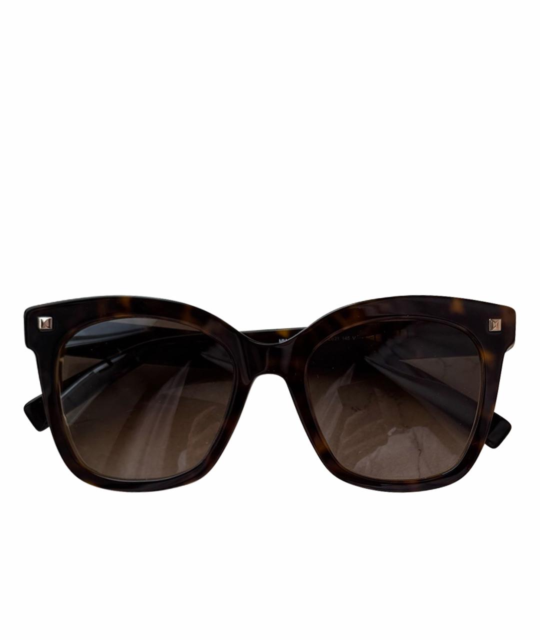 MAX MARA Коричневые пластиковые солнцезащитные очки, фото 1