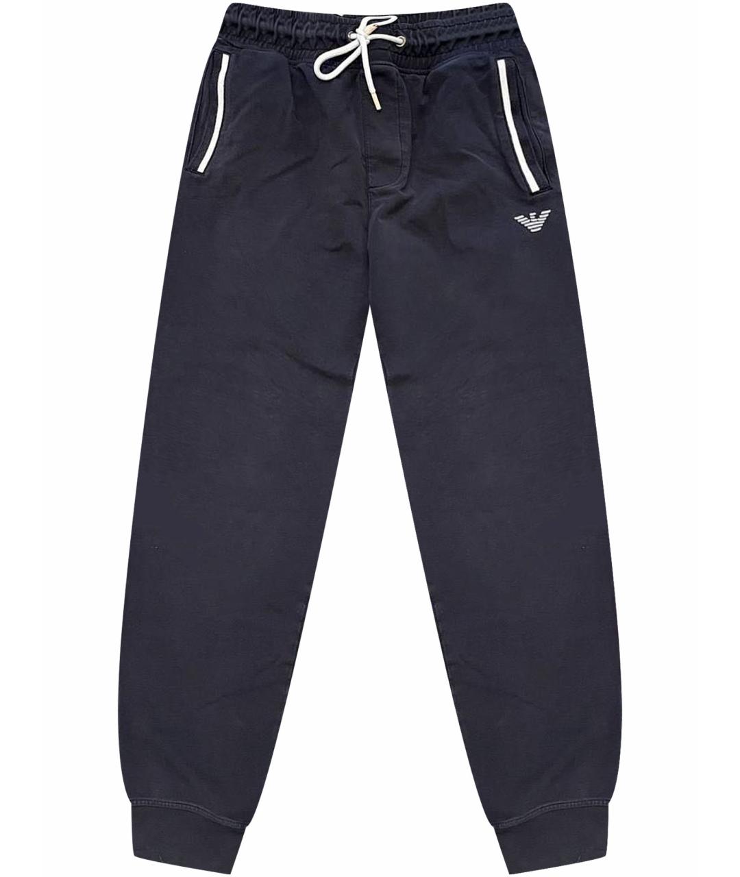 EMPORIO ARMANI Темно-синие хлопковые брюки и шорты, фото 1