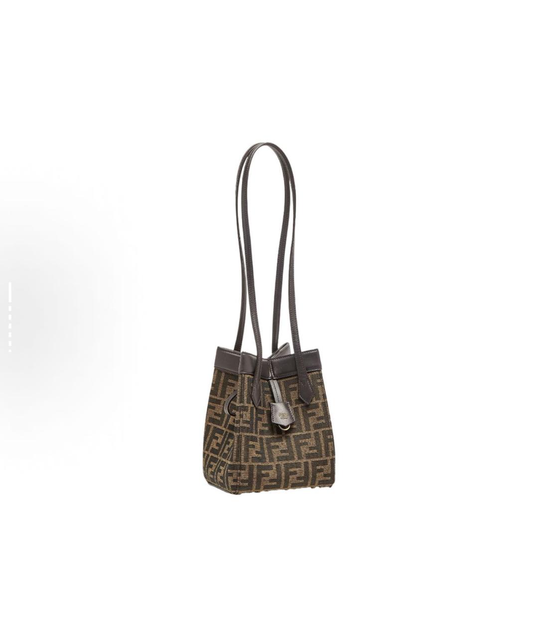 FENDI Коричневая кожаная сумка тоут, фото 3