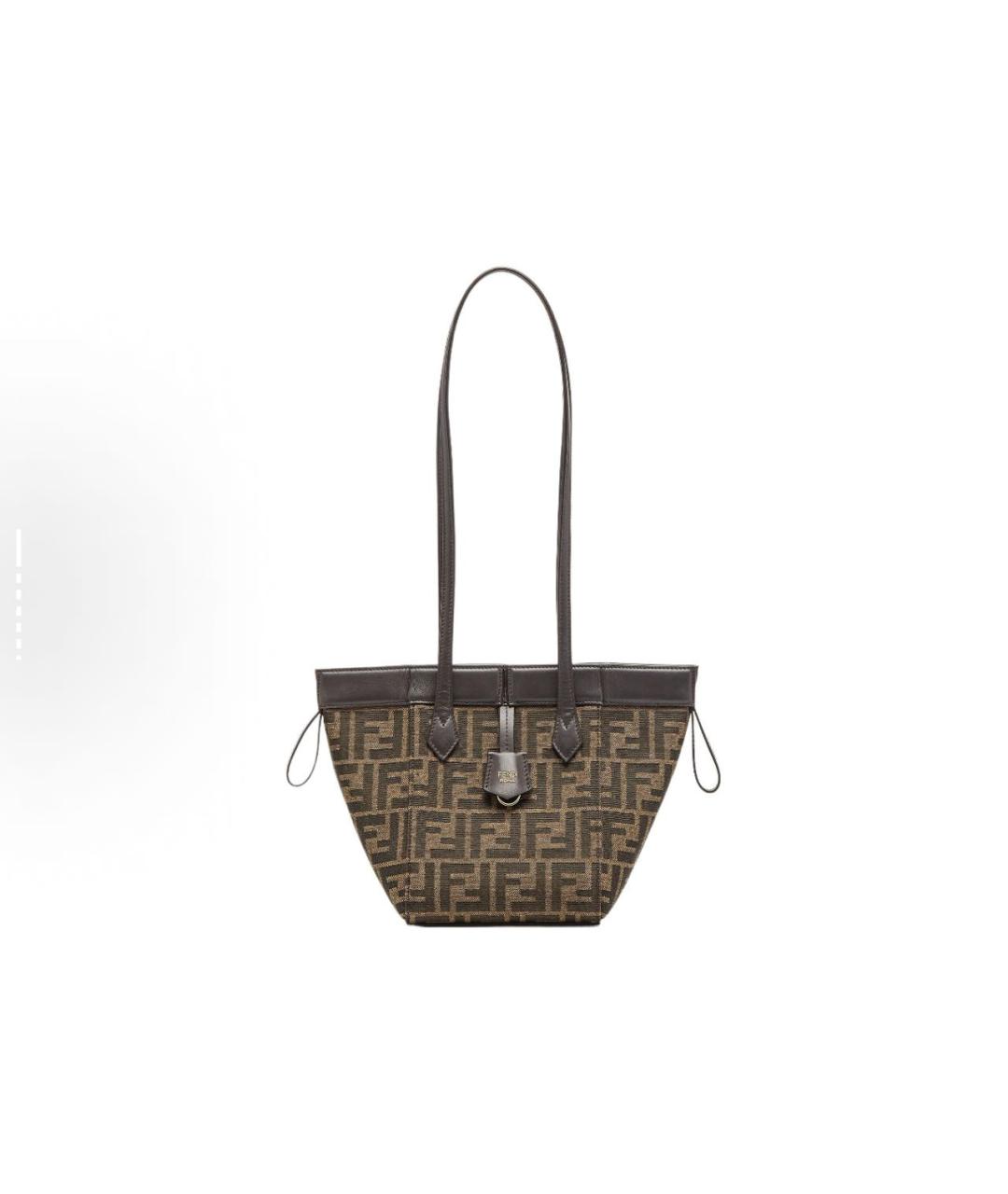 FENDI Коричневая кожаная сумка тоут, фото 2