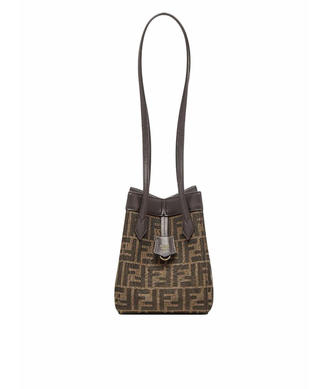 FENDI Коричневая кожаная сумка тоут, фото 1