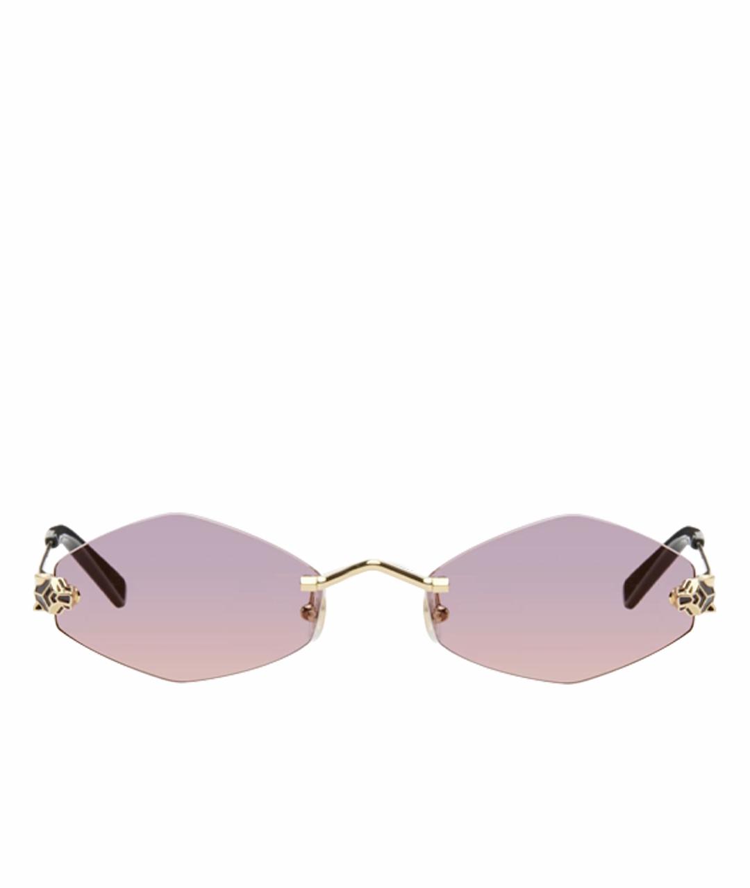 CARTIER Розовые металлические солнцезащитные очки, фото 1