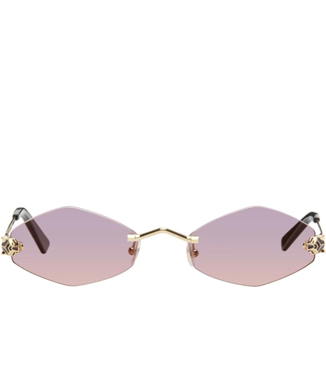 CARTIER Розовые металлические солнцезащитные очки, фото 4