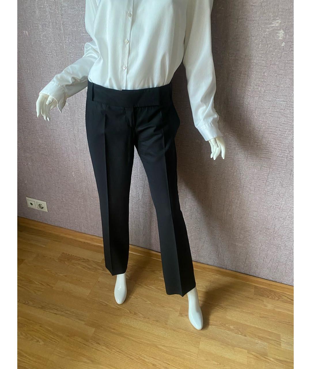 HUGO BOSS Черные шерстяные прямые брюки, фото 2