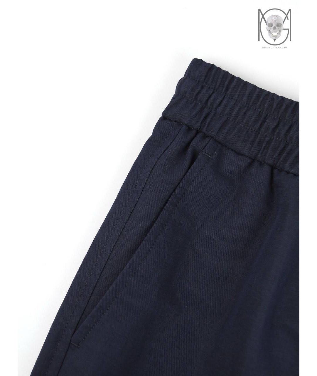 BRIONI Темно-синие льняные повседневные брюки, фото 4