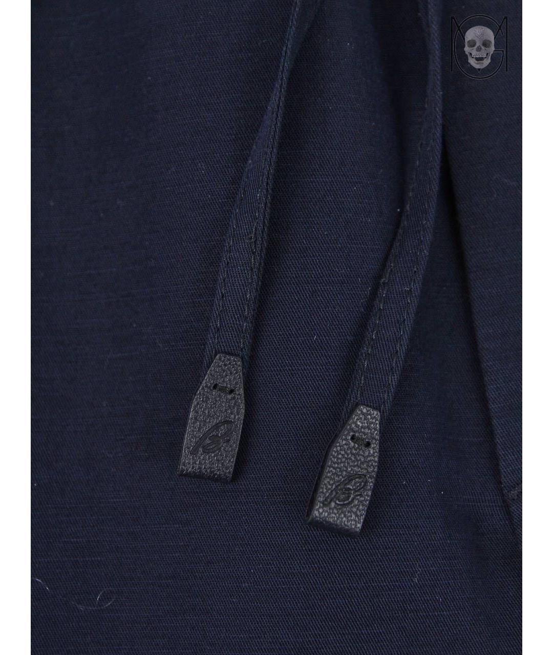 BRIONI Темно-синие льняные повседневные брюки, фото 6