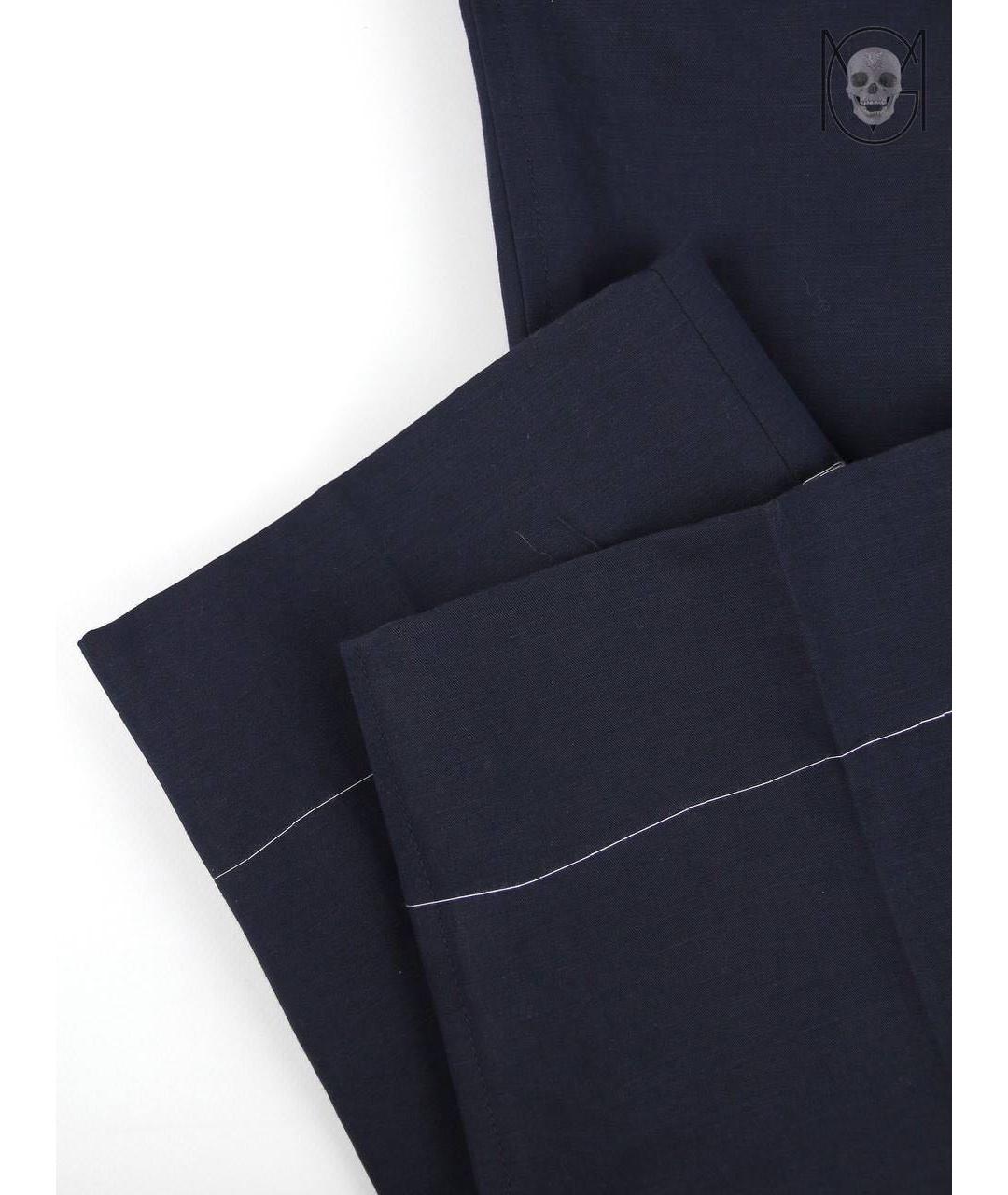 BRIONI Темно-синие льняные повседневные брюки, фото 5