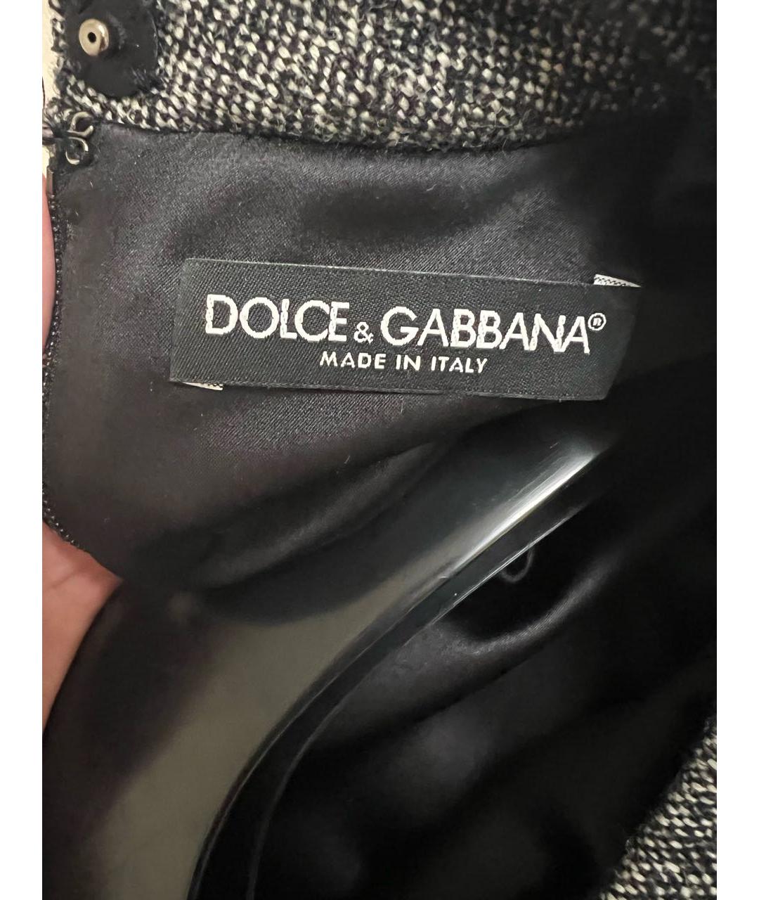 DOLCE&GABBANA Серое вискозное повседневное платье, фото 5