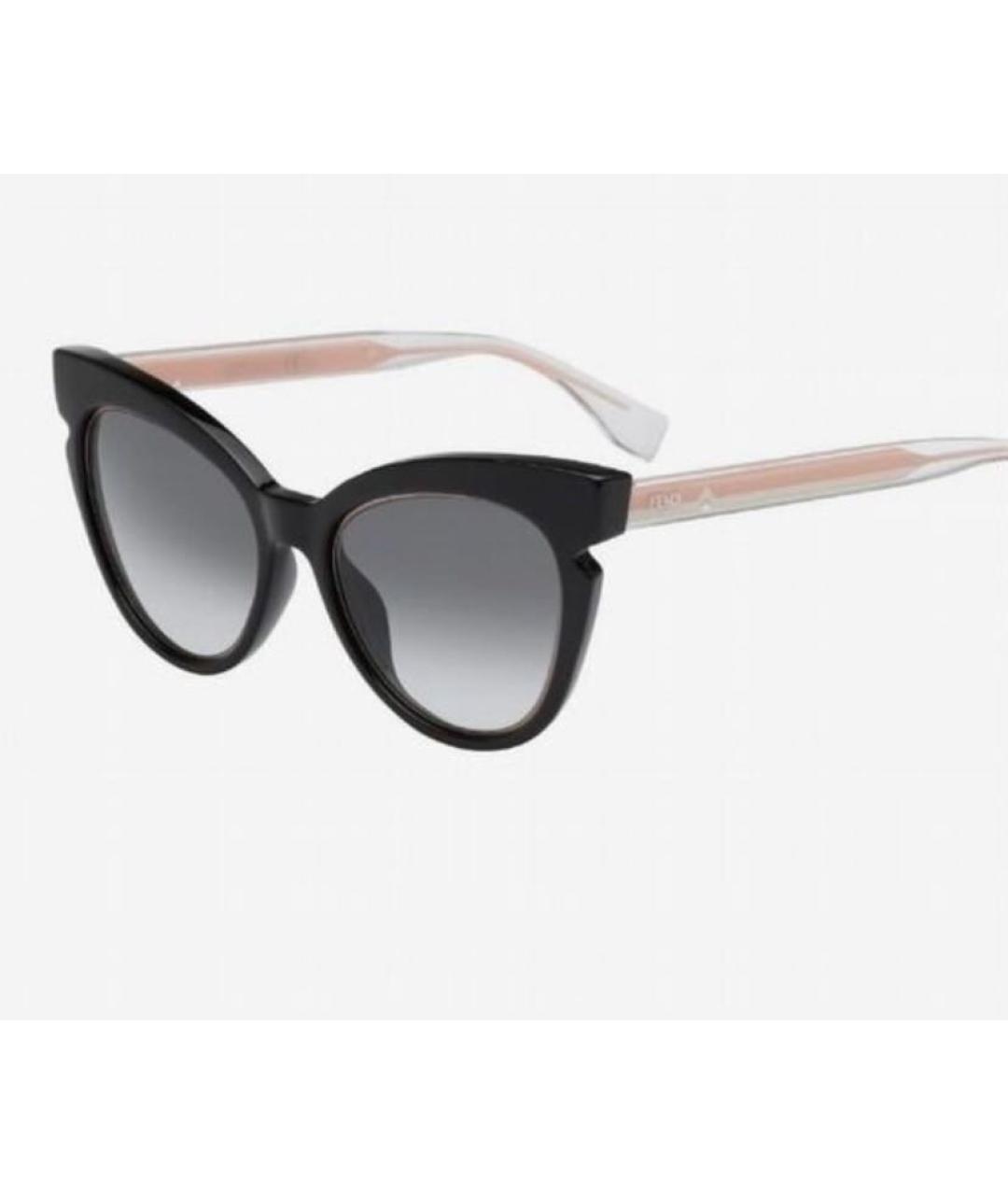 FENDI Черные пластиковые солнцезащитные очки, фото 2