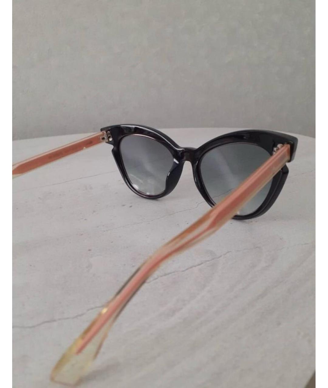 FENDI Черные пластиковые солнцезащитные очки, фото 3