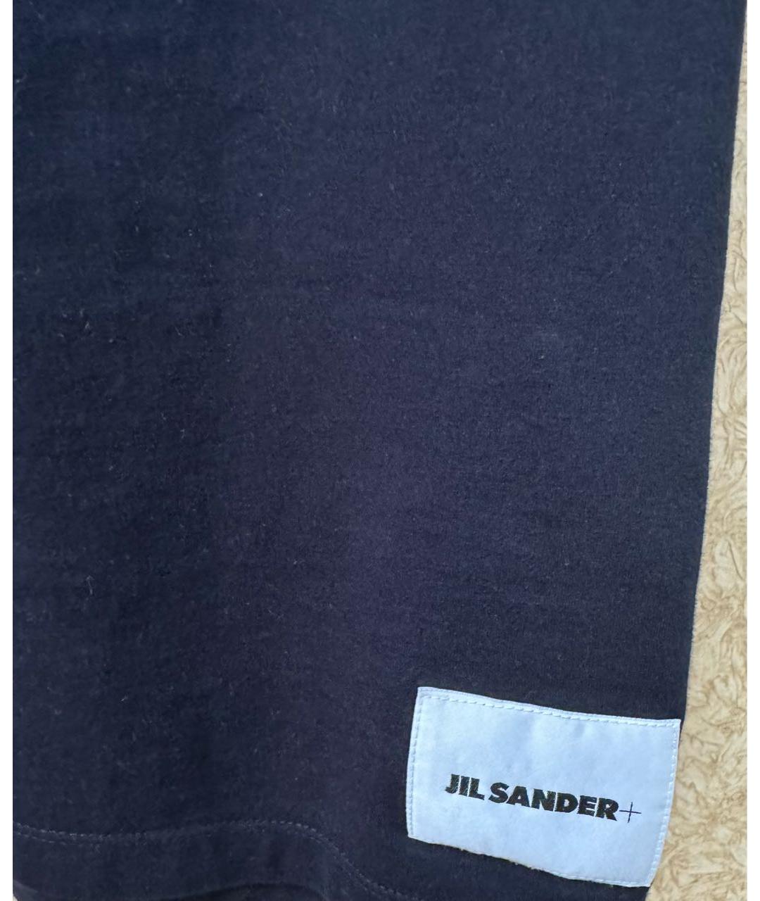 JIL SANDER Черная хлопковая футболка, фото 2