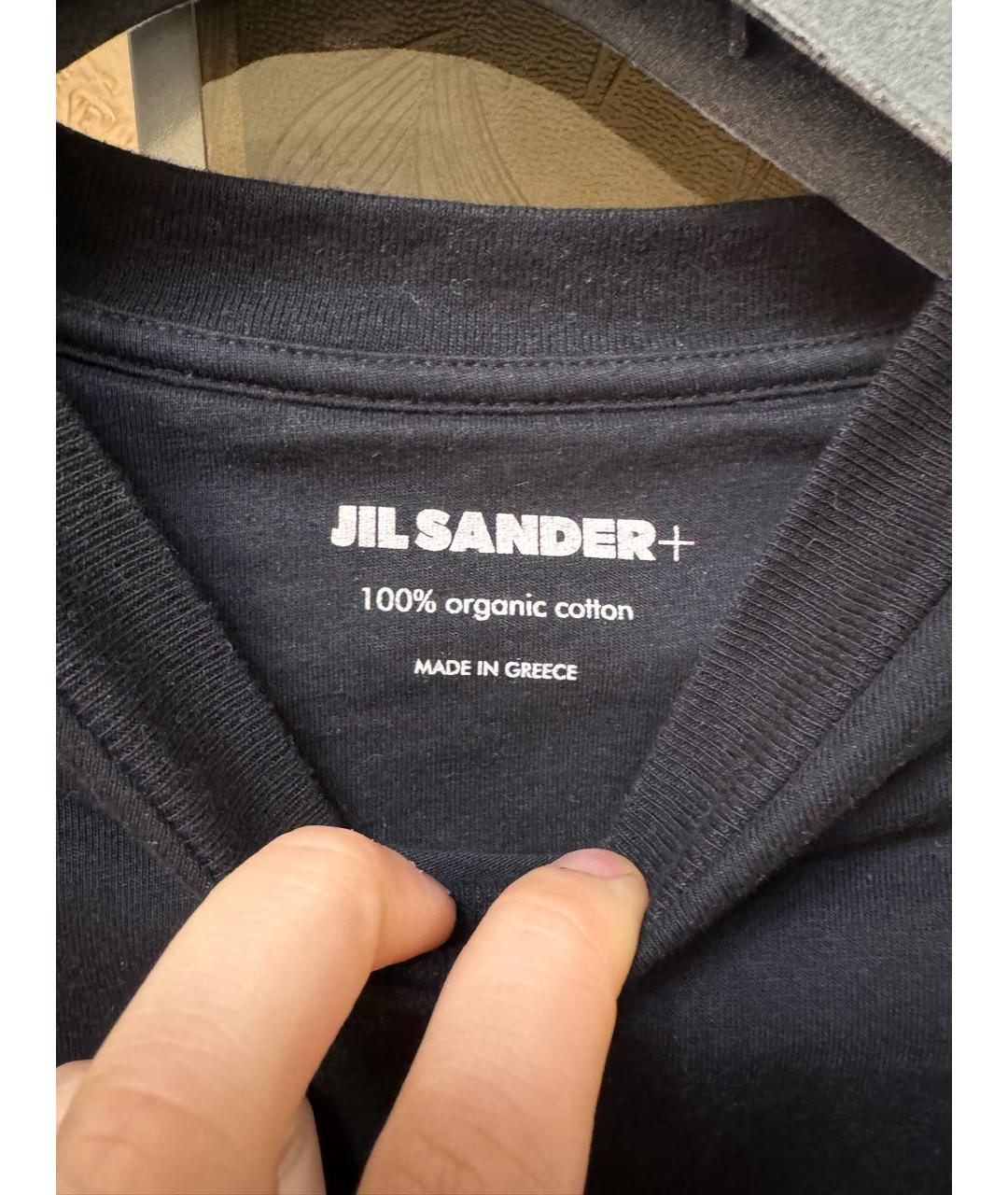 JIL SANDER Черная хлопковая футболка, фото 3