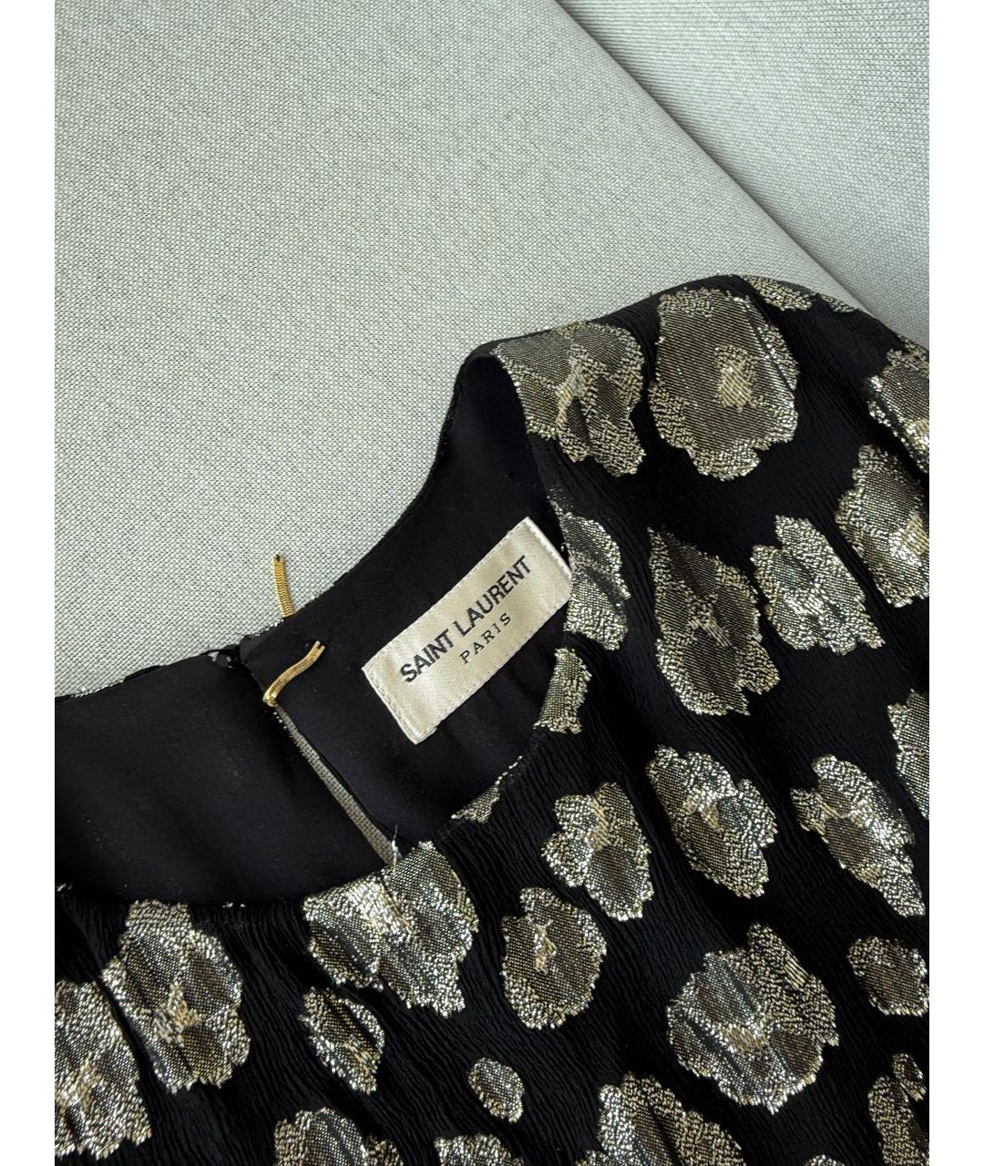 SAINT LAURENT Черное шелковое коктейльное платье, фото 7