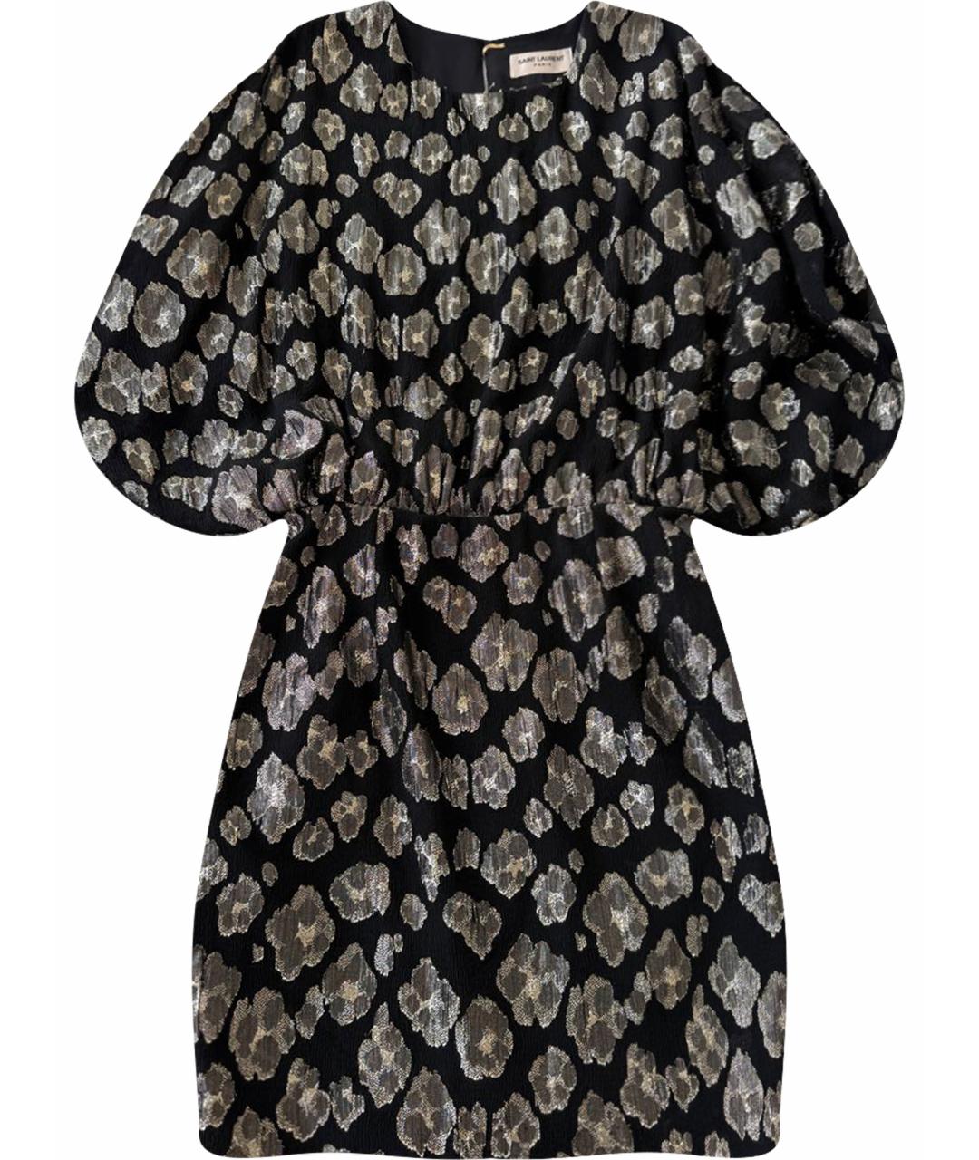 SAINT LAURENT Черное шелковое коктейльное платье, фото 1
