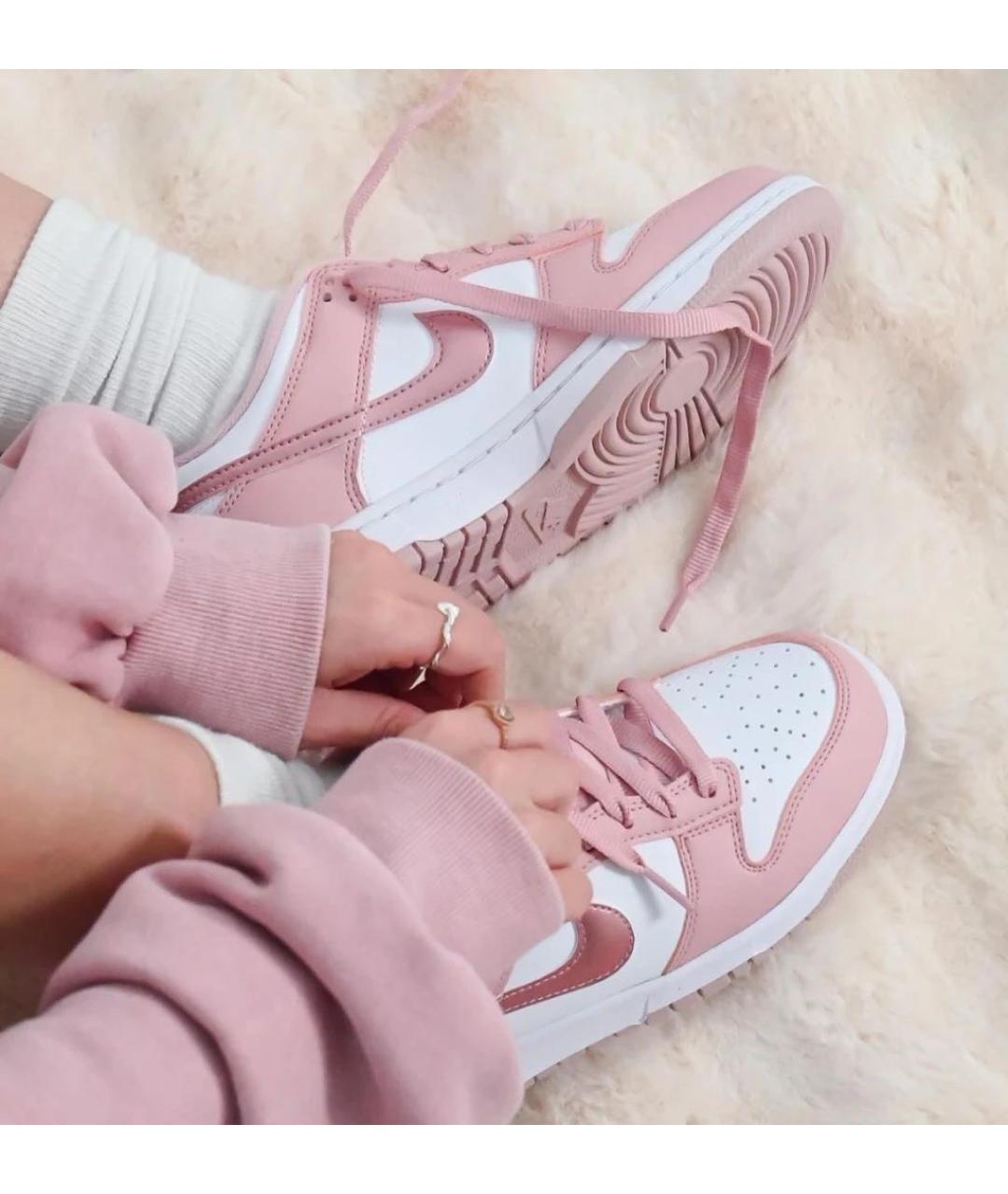 NIKE Розовые кожаные кроссовки, фото 8